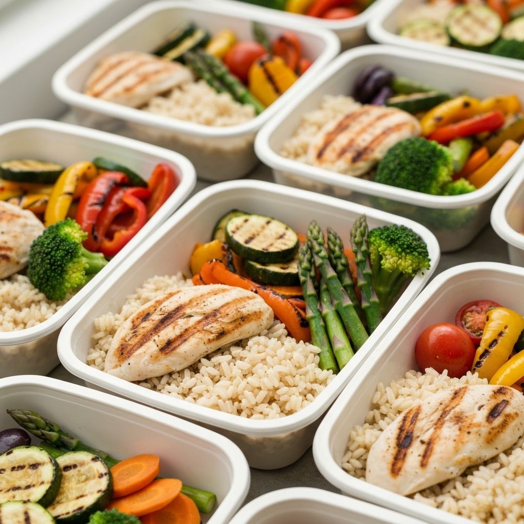 Przykład przygotowanych posiłków w pojemnikach